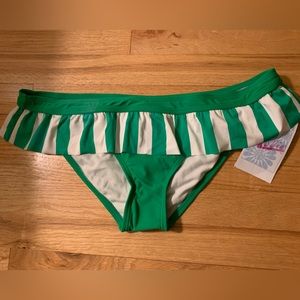 NWT Hobie brand green/white bikini bottom size XL